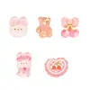 Lindos Accesorios de Resina de Dibujos Animados con Transparencia Similar al Hielo: Oso Pequeño, Oveja Pequeña, Cereza Pegatinas Universales DIY, Parches 3D para Fundas de Teléfono e Imanes para Refrigerador