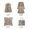 Tela Jacquard Floral y de Pájaros Vintage, Tela Estampada Amarillo Jengibre con Ramas y Hojas Blancas, Tela para Vestido de Mujer Estilo Nacional Francés