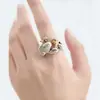 Anel Snoopy & Pássaro Fofo Versátil Simples Desenho Animado Alto Valor Nicho Personalidade Design Anel Presente