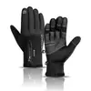 Guantes de Ciclismo para Hombres y Mujeres con Cremallera y Cubierta abatible, Diseño de Dos Dedos, Guantes para Deportes de Invierno con Pantalla Táctil, Forro Polar, Algodón Cálido, Guantes Impermeables para Motocicleta