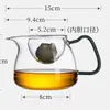Bule e jarra de serviço de vidro novos de alta qualidade, projetados especificamente para infundir pequenas tangerinas verdes, apresentando um design de separação de chá e água e feitos de vidro de borossilicato alto para resistência a altas temperaturas.