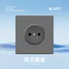 Asia Central Rusa Tipo 86 Interruptor Socket Estándar Europeo, Panel Gris Estilo Ruso, Control Único, Ignífugo, Enchufe Estilo Ruso