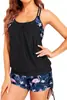 Europa y Estados Unidos 2025 tirante de hombro estampado multicolor traje de baño de una pieza suelto talla grande sexy cómodo tankini fabricantes cabello liso