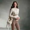 Conjunto de Yoga de Bloques de Color Directo de Fábrica para Mujer Chaqueta de Manga Larga con Cremallera y Cuello Alto Pantalones de Fitness Levanta Glúteos de Cintura Alta Conjunto de Pilates