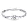 Mecanismo de Cierre Cadena Pulsera de Plata S925 Fila Única Circonita Diamante Artificial Pulsera Venta Directa de Fábrica