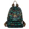 Mochila de Tela con Estampado de Marca de Moda Estilo Retro Flor de Hoja de Bambú Mochila de Viaje para Mujer Mochila Escolar para Mujer con Candado Antirrobo