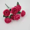 Simulación de peonía extranjera 7 ramos de rosas occidentales flores de simulación para bodas pared de flores europea arreglo floral flores de seda flores artificiales venta al por mayor