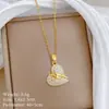 [Acero de titanio] Collar elegante y brillante con forma de corazón de amor de lujo, lleno de microincrustaciones de diamantes, para mujer, con colgante simple.