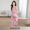 Rosa Manga Sete Quartos Jaqueta Colarinho Pequeno Terno Vestido Feminino Elegante Moda Terno Duas Peças Profissional Casual Primavera e Outono