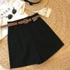 [com cinto] macacão feminino, calças largas, verão, novas calças finas de cinco pontas, calças soltas, todas as combinações, calças casuais de cintura alta