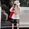 Roupas Infantis Verão 2026 Nova Menina Doce Estilo Coreano Crianças Médias e Grandes Desenho Animado Letra Solta Grande T Transfronteiriça Roupas Infantis