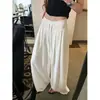 Pantalones de seda con caída estilo coreano chic, pantalones de yoga casuales, principios de otoño, holgados, relajados, pantalones con mascarilla 16335