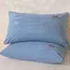 Fundas de Almohada Bordadas de Algodón Lavado Calidad Clase A, un Par, 48X74, Funda Sencilla de Algodón Puro para Relleno de Almohada de Adulto