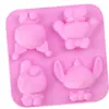 Molde para perro Yugui de 4 piezas, molde para pudín, silicona, gelatina, tazón blanco para gelatina, repostería, muñeco de yeso, herramienta de molienda