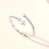 Coreano Sterling Prata S925 Meteor Anel Feminino Nicho Design Ring Star Estilo japonês e coreano leve Luxury Ring Jewelry