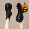 Zapatos Fanghua Estilo Coreano Botines Chelsea Clásicos de Suela Gruesa para Mujer 2025 Otoño/Invierno Nueva Llegada Cremallera Trasera Forro de Felpa Tobillo Británico
