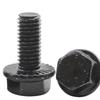 Tornillo de brida hexagonal de acero inoxidable 304 negro cabeza hexagonal con brida dentada M5/M6/M8/M12
