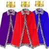 Capas de Rey y Príncipe para Niños de Halloween Fiesta de Disfraces Capas de Cosplay Disfraces de Actuación para Padres e Hijos