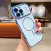 Adecuado para iPhone 17 Pro Funda Magnética de Círculo Fino, Apple 16 Galvanizado Onda Grande 15 en Forma de Corazón Anti-Caída 4 Funda Suave
