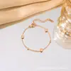 Pulsera de Acero de Titanio Completo, Cruzada, Pequeño Diamante, Romana, 18K, Lujo Ligero, de Nicho, Exquisita, para Amigas, Estilo Simple y Minimalista