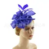 Chapéu de Pena Retrô para Banquetes e Festas, Elegante Estilo Francês para o Kentucky Derby, Acessório de Cabelo em Renda Falsa de Linho