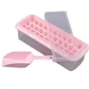 Caja de Hielo Doméstica de Verano con Tapa y Base Set de 33 Compartimentos Caja de Hielo Congelado Pala para Té Pala para Harina