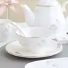Conjunto de Louça Cerâmica com Borda Dourada Novo Restaurante Chinês Hotel Clube Sala de Jantar Comercial Conjunto de Três Peças com Tigela e Prato
