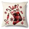 Funda de almohada navideña Transfronteriza Amazon Decoración del hogar Estilo europeo Lino sintético Funda de cojín para sofá Funda de almohada para vacaciones de Navidad
