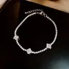 Pulsera de Cristal Morado Claro Dream con Perlas y Zirconia en Forma de Corazón Estilo Fresco para Chicas Jóvenes Pulsera de Lujo Ligero Joyería de Alta Gama para Mujer