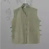 Colete de Linho Camiseta de Algodão Botão Retrô Estilo Chinês Sem Mangas Estilo Chinês Personalidade Jovem Atacado Transfronteiriço