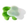 Molde de silicona para cubitos de hielo, 4 agujeros, plegable, para el hogar, para helado casero, caja de suplemento alimenticio de silicona para niños con tapa