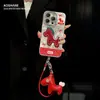 Cordón de Peluche de Pony Adecuado para Funda de Teléfono Apple 17 Año Nuevo 15 Pro Max Tacto de Alta Gama 16 Xiaomi 14 Funda Protectora