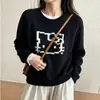 Suéter Jacquard de Gato de Dibujos Animados con Cuello Redondo Estilo Coreano para Mujer Otoño Invierno 2026 Nuevo Manga Raglán Suave Holgado de Punto Top