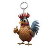 Llavero con colgante de pollo navideño de dibujos animados transfronterizo, acrílico, para mochila de coche, accesorios para regalo de cumpleaños