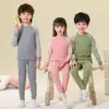 Pijamas para Niños, Ropa de Otoño para Niñas y Pantalones Largos, Camisetas Térmicas de Terciopelo Grueso para Niños Tallas Mediana y Grande, Ropa Interior Térmica para Niños, Conjuntos de Ropa para el Hogar