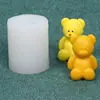 Molde de Silicona con Forma de Oso DIY Animal de Dibujos Animados Vela Aromática Hecha a Mano Yeso Adorno Decorativo Molde