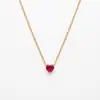 Collar con Colgante de Cruz Corazón de Circonita Cúbica de Colores, 12 Piedras de Nacimiento, Acero de Titanio Chapado en Oro 18k para Mujer, Moderno