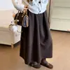 Falda de Lana Gris para Mujer, Nuevo Estilo Otoño e Invierno 2025, Cintura Alta, Falda de Paraguas Línea A Adelgazante, Falda Floral de Longitud Media