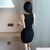 Deseo Puro Chica Caliente Vestido Chaleco Halter Negro Vestido de Verano 2025 Nuevo Femenino Ajustado Cadera Falda Corta