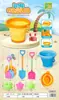 Brinquedo de Carrinho com Balde de Areia para Brincadeiras na Água e na Praia de Verão, Três Pá, Balde de Areia Conjunto de 8 Peças, Pá de Brinquedo para Crianças, Conjunto de Ampulheta