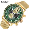 MEGIR venta al por mayor transfronteriza y dropshipping cronógrafo de tres ojos y seis manecillas reloj de cuarzo reloj para hombre 2249