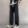 Pantalones de verano finos de seda de hielo para hombre transfronterizos, secado rápido, holgados, talla grande, con caída, pierna ancha, pantalones largos casuales frescos para hombre