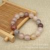 Pulsera Redonda de Jade Dorado de Seda de Xinjiang con Cuentas Violetas para Mujer, Pulsera de Jade de Círculo Único con Cuentas de Estilo Antiguo para Hombres y Mujeres
