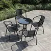 Conjunto de Mesa e Cadeira Dobráveis para Exterior Trama Semelhante ao Rattan Exterior Simples Varanda Mesa de Café Pequena Mesa Cadeira Prova d'Água Proteção Solar Conjunto com Guarda-sol