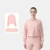 [Em Estoque] Moletom Curto Ld Air Outono Esportes ao Ar Livre para Mulheres Emagrecedor Casual Solto Gola Alta Moletom