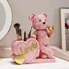 Porta-Canetas Ornamentado Urso Violento Desenho Animado Estilo Luxo Leve para Escritório Armazenamento de Mesa Decoração de Urso Estudante Volta às Aulas