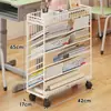 Estantería Lateral Móvil para Mesa de Piso Estante Lateral de Almacenamiento Junto al Escritorio Almacenamiento de Libros Estantería Pequeña para Estudiantes de Secundaria con Ruedas