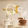 Pintura Decorativa de Restaurante Estilo Moderno Simples com Relógio, Arte de Parede com Fundo de Pedra e Arenito Pintura para Pendurar na Parede