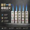 Encendedor portátil personalizado con patrón de mahjong, llama azul, a prueba de viento, personalización al por mayor, engrosado y duradero
