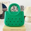 Transfronterizo Nuevo Mini Bolsa Cuadrada Pequeña de Playa EVA Moda Bolso de Mano Tipo Concha Color Sólido Bolsa con Agujeros para DIY Ligero